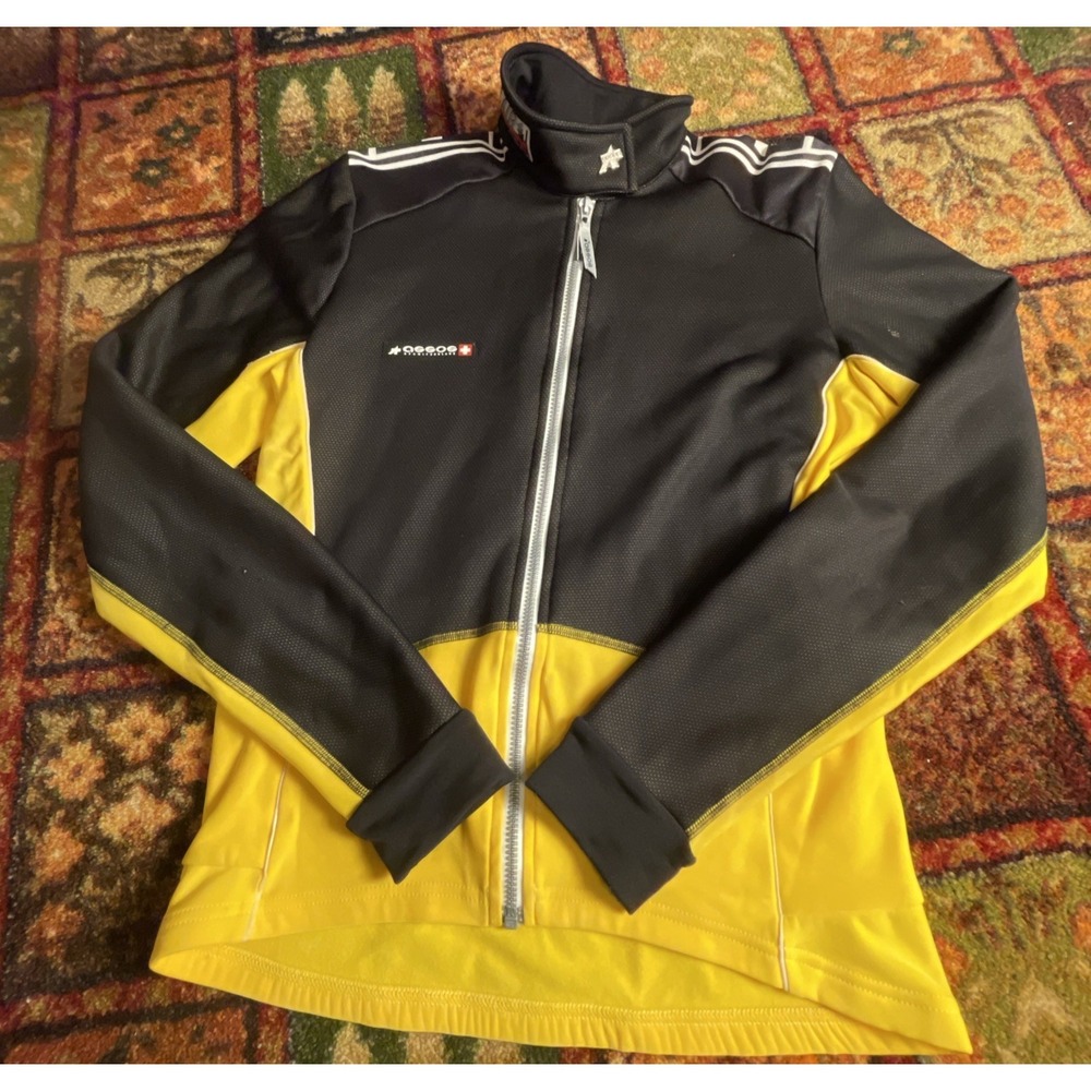 Assos Prosline Cycling Jacket Men's Size XL Yellow Black Full Zip Air Block